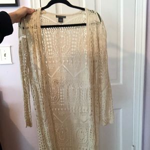 Long crochet cardigan